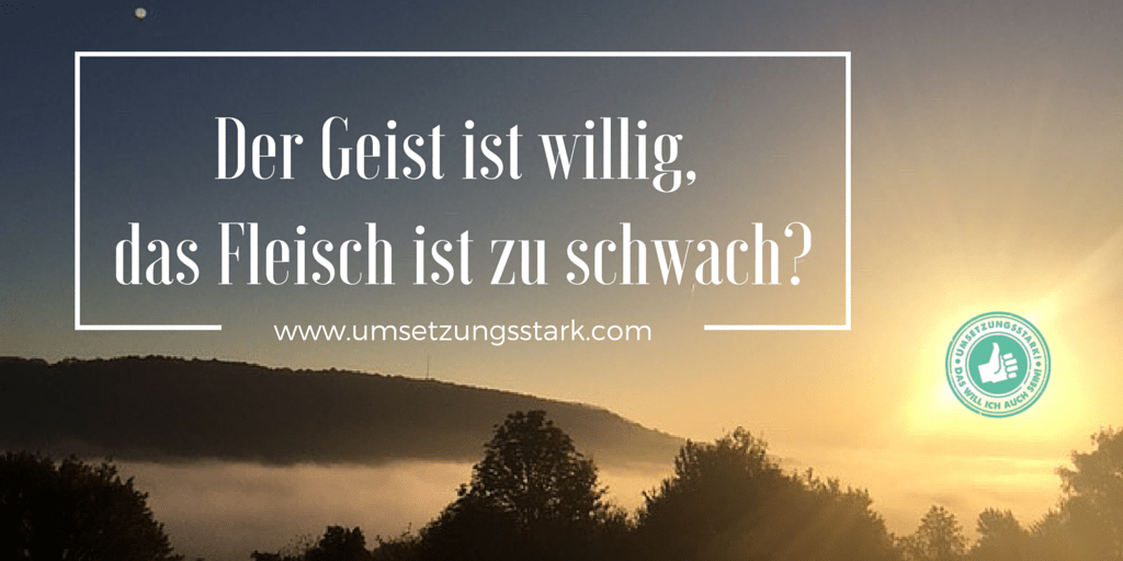 Der Geist ist willig, das Fleisch ist zu schwach?